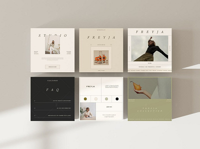 Freyja | Social Media Marketing Kit - 9 app branding design graphic design illustration logo typography ui ux vector