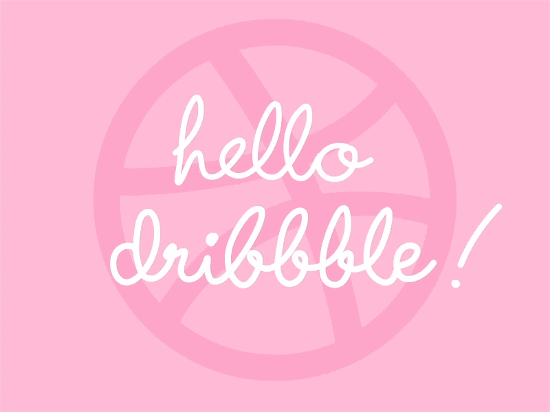 Hello Dribbble animated creative debut illustration lettering