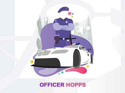Officer Hopps Illustration - VUI Chat Bot Branding branding design dribbble dubai designer illustration interaction sketch ui uiux user experience ux