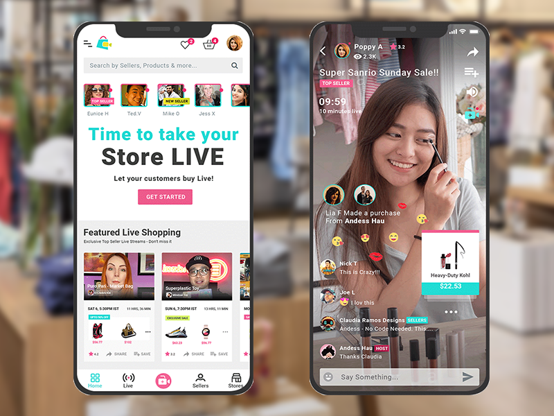 Live Stream Shopping Mobile App by Aristotle on Dribbble