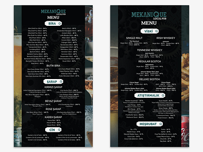 Pub Menu Design