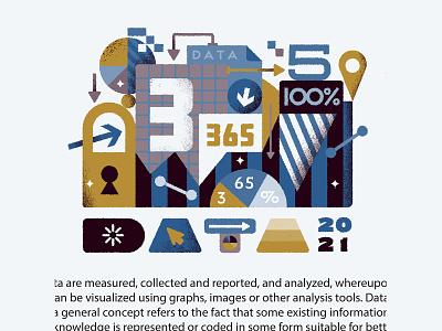 Data Chunk 2021 assemblage illustration numbers texture vector