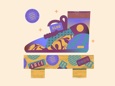 Shoe Sale | 팔다 design illustration shoe stickers texture vector