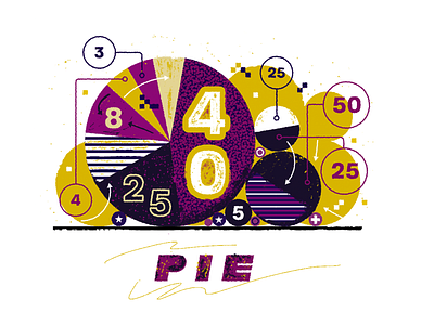 PIE design illustration numbers texture vector