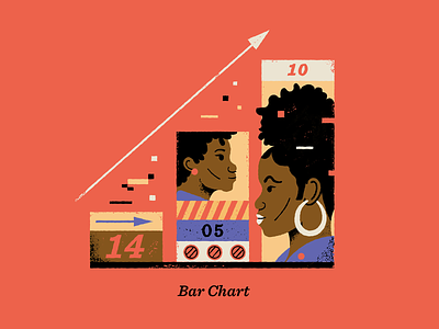 Bar Chart barchart blackwomen chart graphic design illustration infographic infographics numbers people portrait texture