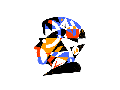 Shapes in my head abstract geometric head illustration portrait shapes