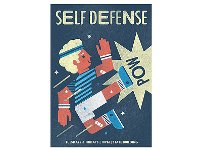 Pow - Self Defense cleveland gigposter illustration poster