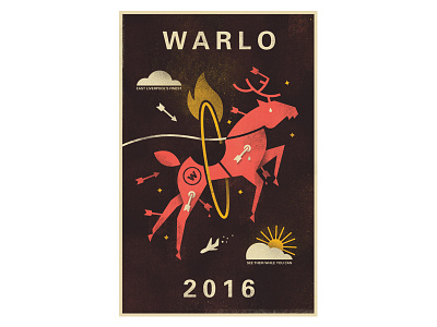 Warlo Promotional Poster deer flying gigposter hoop horse illustration
