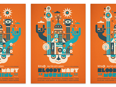 Bloody Mary Morning austin geometric head illustration music pattern poster texas texture