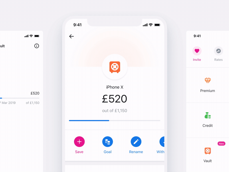 Vaults – Revolut Retail app clean design flow minimalistic product revolut savings ui ux