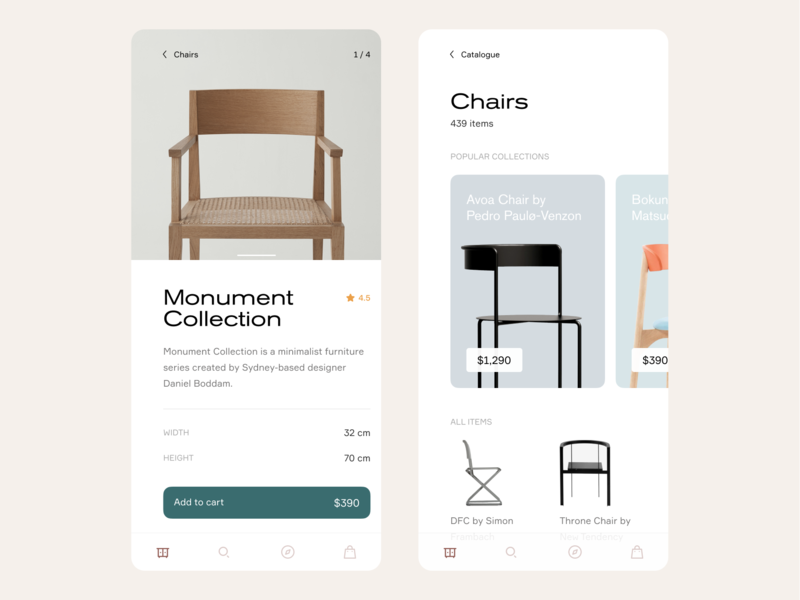 Minimalist Furniture Mobile App By Alexander Lovyagin On Dribbble