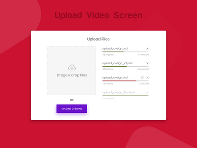 Upload Files Screen