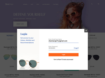 Login page design design ecommerce design ecommerce shop web design website design