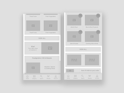 Consumer mobile App Wireframe