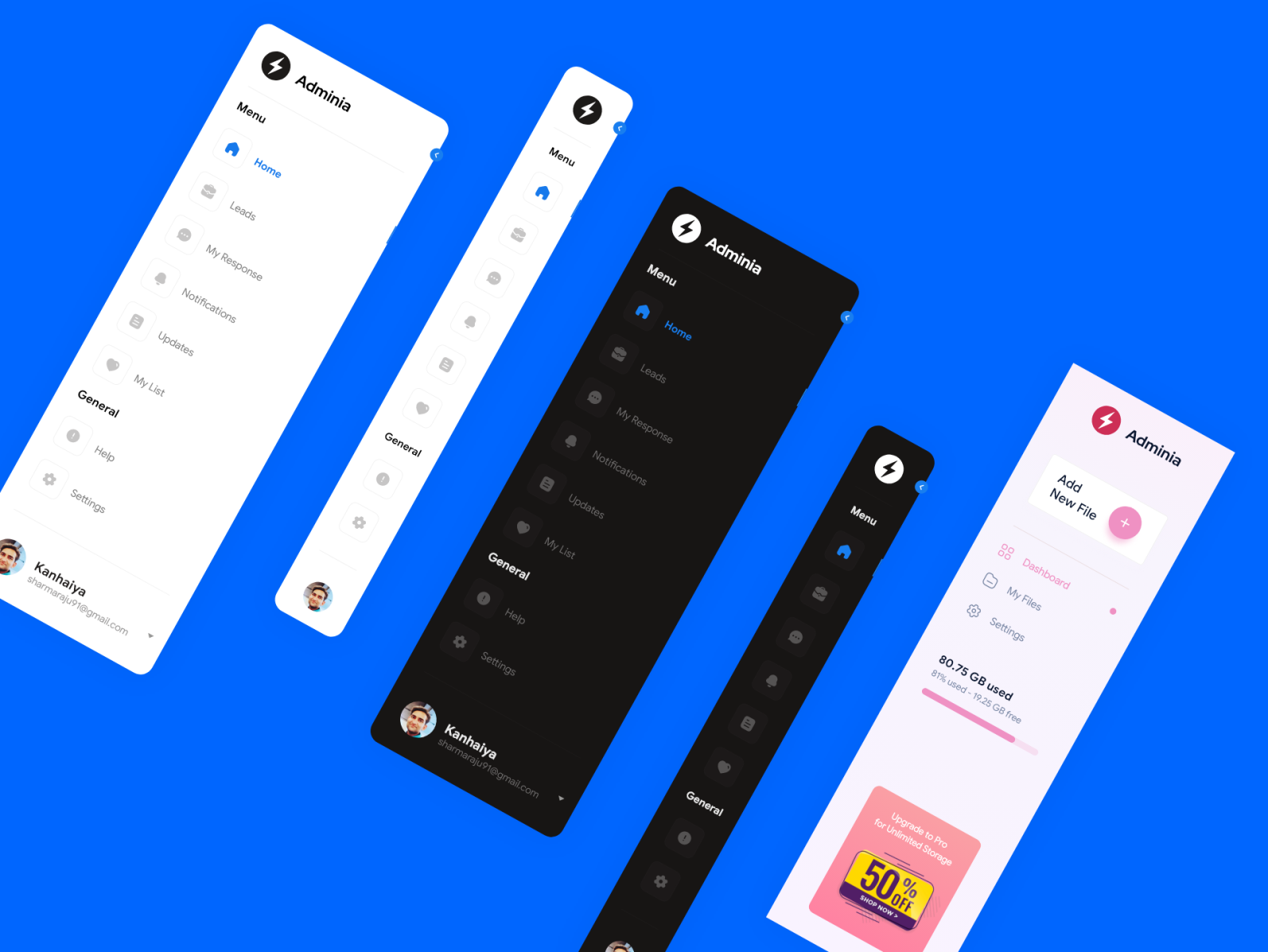 Admin Sidebar UI Designs by Kanhaiya Sharma ⚡️ on Dribbble
