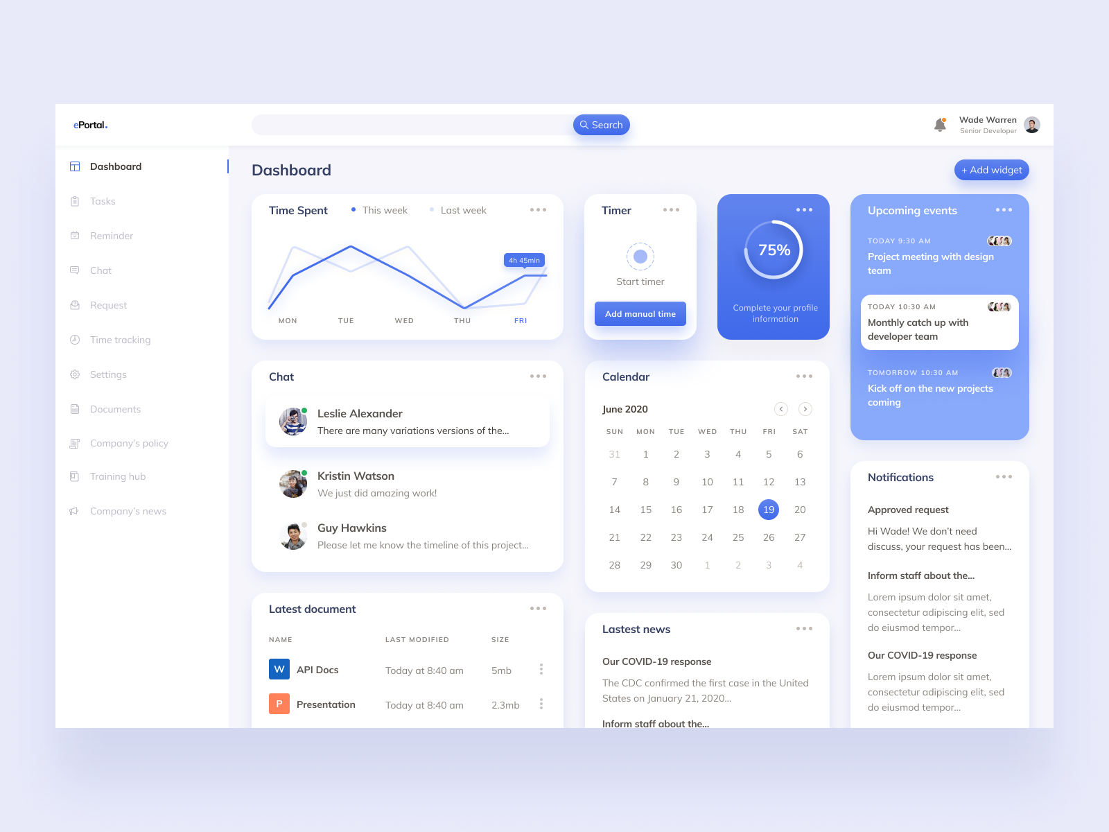 ePortal by Lucas Hoang on Dribbble