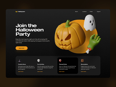 Happy Halloween!!! 3d design landing page ui