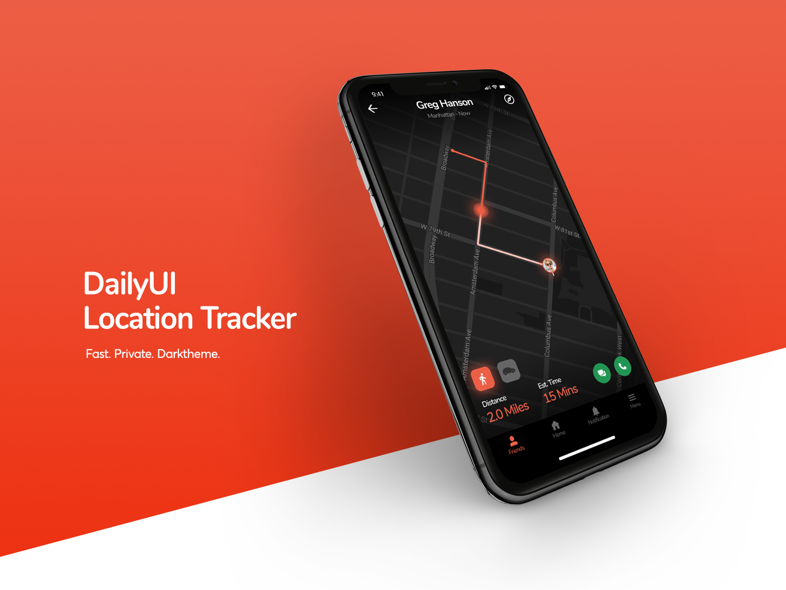 Daily UI - Location Tracker by Lucas Hoang on Dribbble