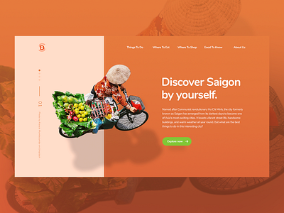 Discover Saigon design destination landing page saigon travel ui ui ux vietnam website