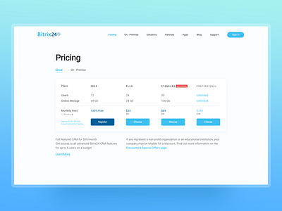 Bitrix pricing page redesign dailyui design figma ui uidaily ux