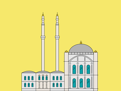 Istanbul Ortaköy Mosque careem historic illustration istanbul minimal mosque street travel turkey