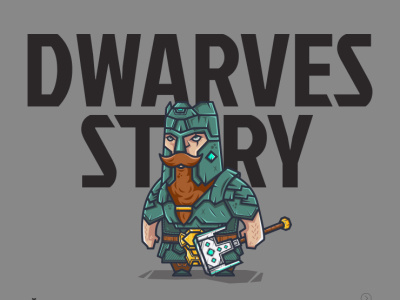 Dwarves story characters flat illustration story vector