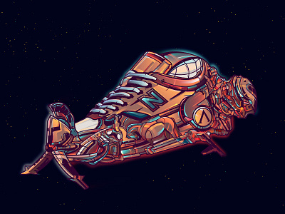 Greece Space Sneaker art cosmo illustration moon newbalance shield sneaker space spaceship sparta star