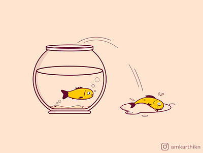 cartoon dead goldfish