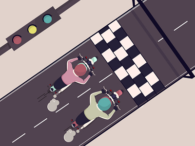 Race Fever aerial bike character design dribbble illustrator inspiration race road style track vector