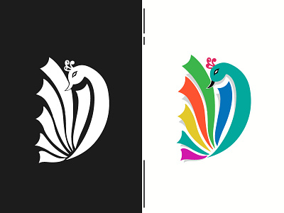 Peacock Logo app art bird graphic design logo logo design minimal simple ui vector web