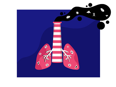 Ban Sterlite app cancer creatives factory lungs pollution smoke ui vector web