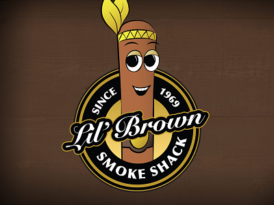 Lil Brown Smoke Shack Logo cigar store cigars logo design logo illustration smoke shop