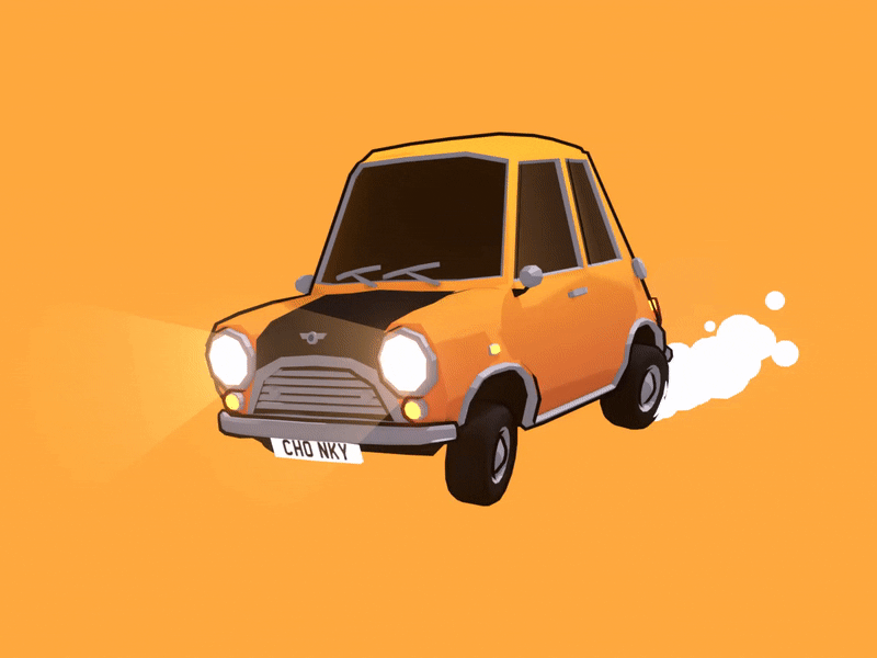 Chunky Mini Cooper 3d austin auto automobile blender3d car cars cartoon chunky cooper drive driving lowpoly mini morris race racing rover vehicle