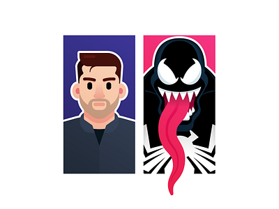 Eddie Brock and his alter ego Venom.