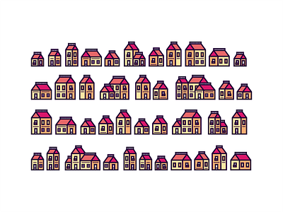 Houses architecture buildings city house houses lineart town