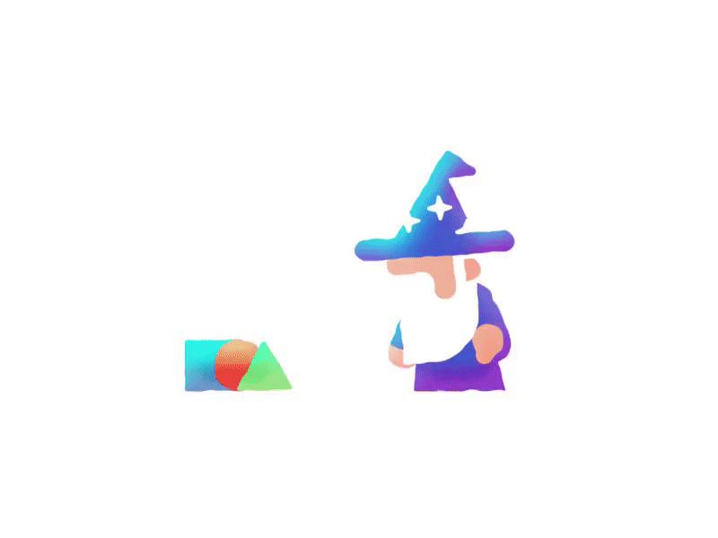 Shape wizard aftereffects animation flat gif hocus pocus mage magic magical magician shapes spell wizard