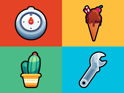Items 4 art artist cactus colorful colors compass dessert direction food icecream icon icons items plant plants shot tool wrench