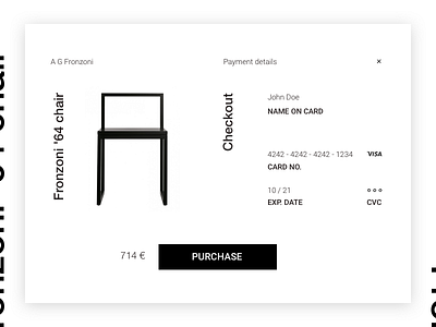 Daily UI #002 - Credit Card Checkout black card challenge checkout dailyui minimalism ui white