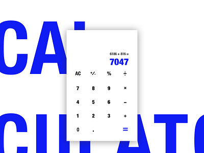 Daily UI #004 - Calculator blue card challenge checkout dailyui font helvetica ui