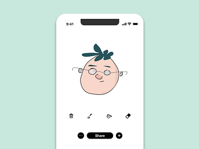 Daily UI #010 - Social Share cartoon challenge dailyui drawing paint share social ui