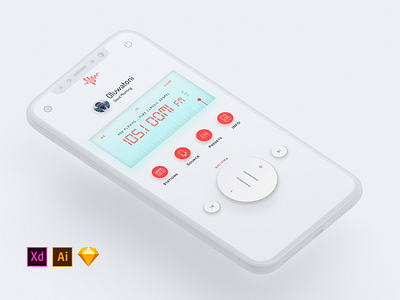 (LIGHT) Radio Concept Application Design + FREEBIES😊😊 app creativetagx design freebie illustrator minimal radio sketchapp ui ux xd