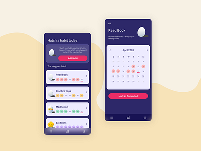 Mobile Habit Tracking animation app design flat illustration minimal mobile app ui ux vector