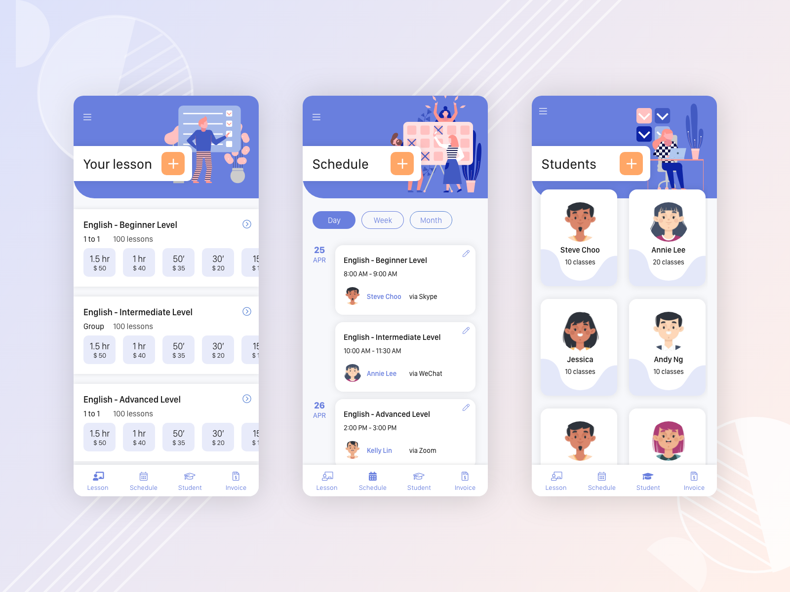 Mobile - Teaching Management App by Yen Dang on Dribbble