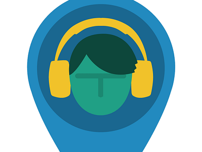 Listen Up flat headphones icons logos