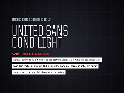 United Sans Cond Light combination desing typography webfont website