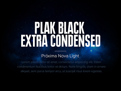 Plak Black & Proxima Nova combination desing typography webfont website