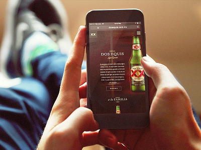 Dos Equis MX iphone6 mobile mockup responsive website