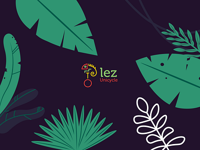 Lez Unicycle branding cycle design identity illustration leaves logo plants unicycle