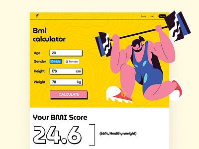 BMI calculator concept - Web design