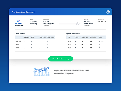 Pre-Departure Summary airlines departure flight flight information illustration ios app passenger manifest rapidgems table